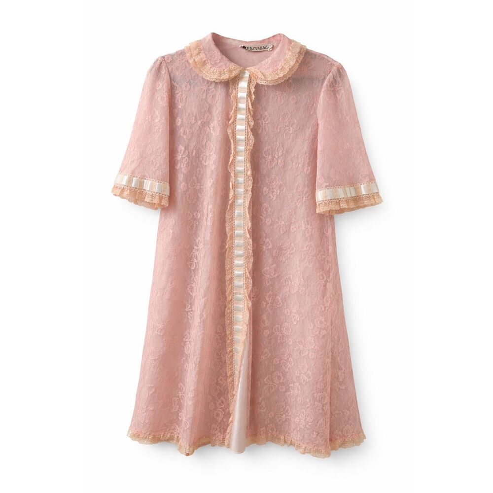 I. Magnin & Co. Dusty Pink Lacey Nightgown Robe Size Small Medium See Measure